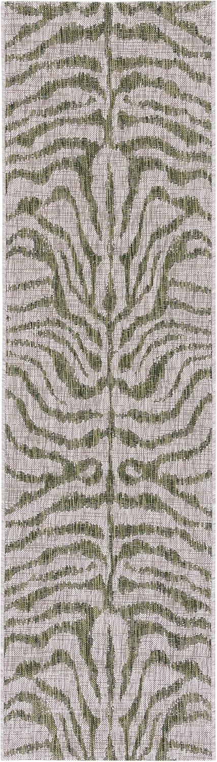 image:imageSAFAVIEH Courtyard Collection 8 x 10 GreyBlack CY8444 Indoor Outdoor Waterproof Easy Cleaning Patio Backyard Mudroom Area RugGreyGreen