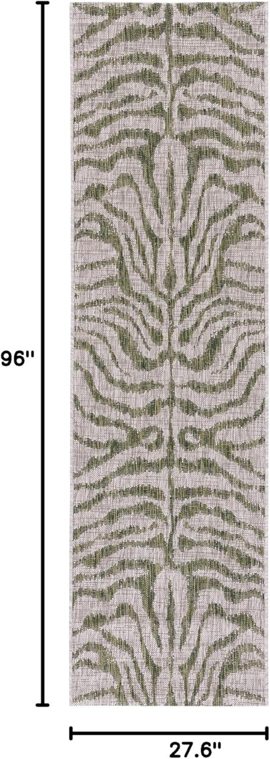 image:imageSAFAVIEH Courtyard Collection 8 x 10 GreyBlack CY8444 Indoor Outdoor Waterproof Easy Cleaning Patio Backyard Mudroom Area RugGreyGreen