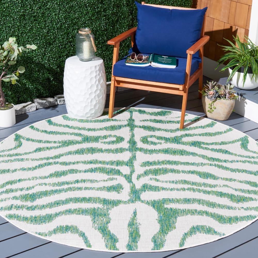 image:imageSAFAVIEH Courtyard Collection 8 x 10 GreyBlack CY8444 Indoor Outdoor Waterproof Easy Cleaning Patio Backyard Mudroom Area RugIvoryGreen