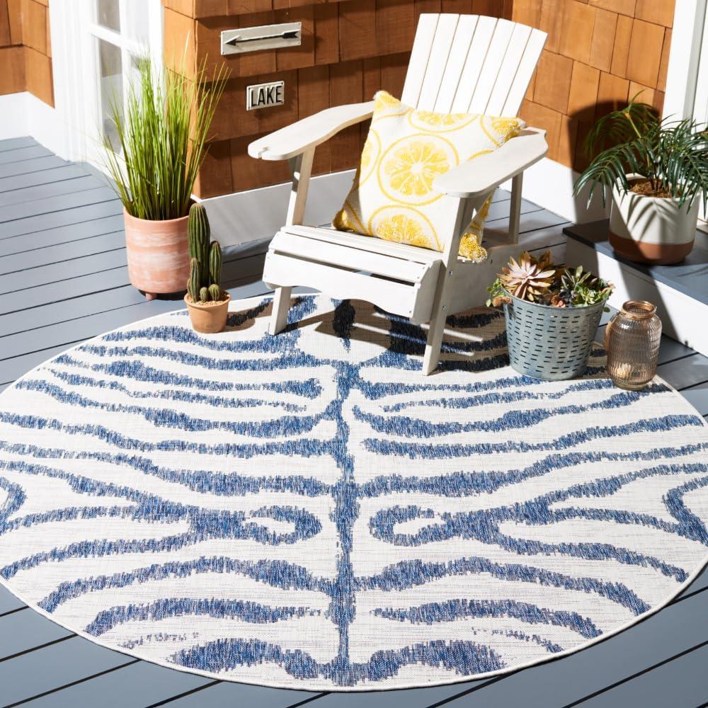 image:imageSAFAVIEH Courtyard Collection 8 x 10 GreyBlack CY8444 Indoor Outdoor Waterproof Easy Cleaning Patio Backyard Mudroom Area RugIvoryNavy