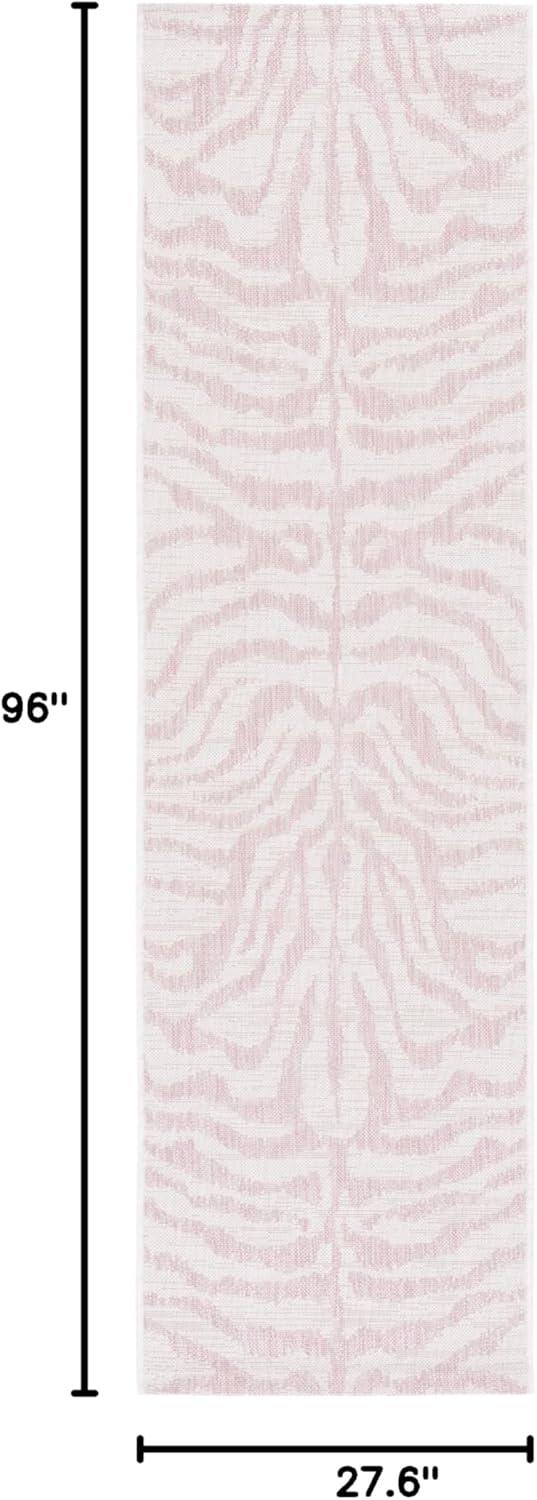 image:imageSAFAVIEH Courtyard Collection 8 x 10 GreyBlack CY8444 Indoor Outdoor Waterproof Easy Cleaning Patio Backyard Mudroom Area RugIvoryPink