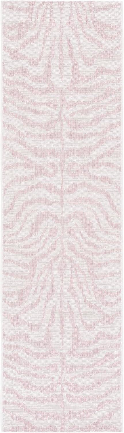 image:imageSAFAVIEH Courtyard Collection 8 x 10 GreyBlack CY8444 Indoor Outdoor Waterproof Easy Cleaning Patio Backyard Mudroom Area RugIvoryPink