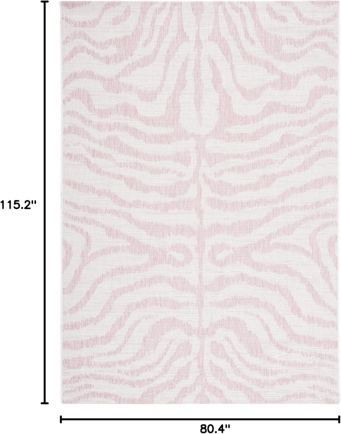 image:imageSAFAVIEH Courtyard Collection 8 x 10 GreyBlack CY8444 Indoor Outdoor Waterproof Easy Cleaning Patio Backyard Mudroom Area RugIvoryPink