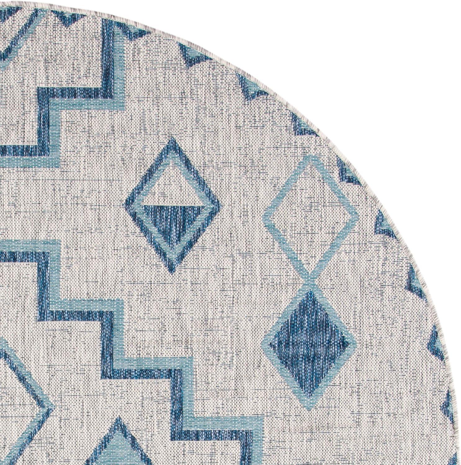 image:imageSAFAVIEH Courtyard Collection 8 x 11 Grey Aqua CY8533 Indoor Outdoor Waterproof Easy Cleaning Patio Backyard Mudroom Area RugGreyAqua