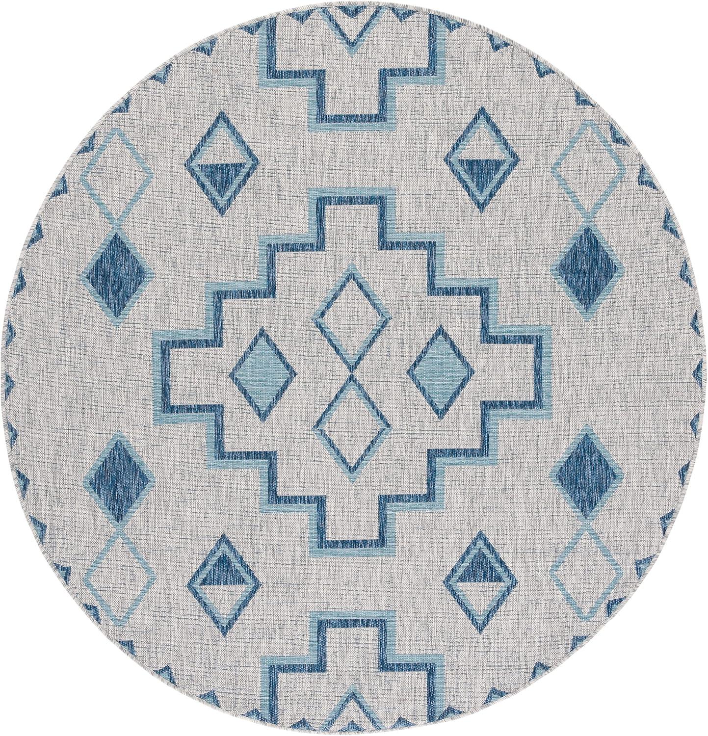 image:imageSAFAVIEH Courtyard Collection 8 x 11 Grey Aqua CY8533 Indoor Outdoor Waterproof Easy Cleaning Patio Backyard Mudroom Area RugGreyAqua