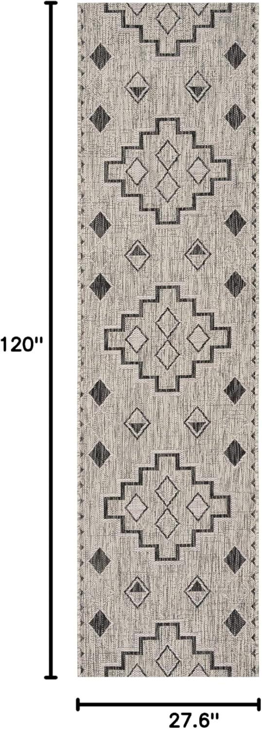 image:imageSAFAVIEH Courtyard Collection 8 x 11 Grey Aqua CY8533 Indoor Outdoor Waterproof Easy Cleaning Patio Backyard Mudroom Area RugGreyBlack
