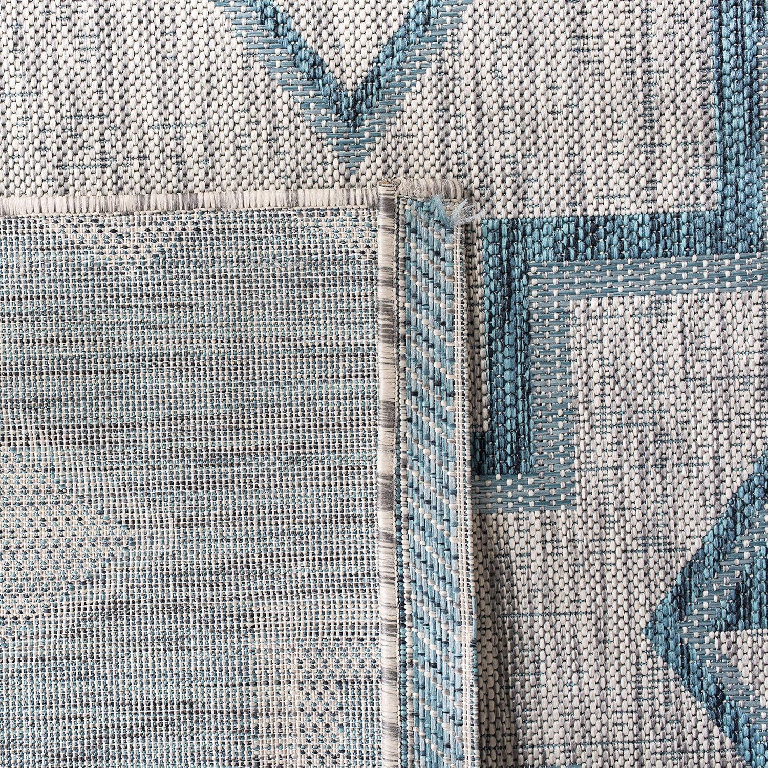 image:imageSAFAVIEH Courtyard Collection 8 x 11 Grey Aqua CY8533 Indoor Outdoor Waterproof Easy Cleaning Patio Backyard Mudroom Area RugGreyTeal