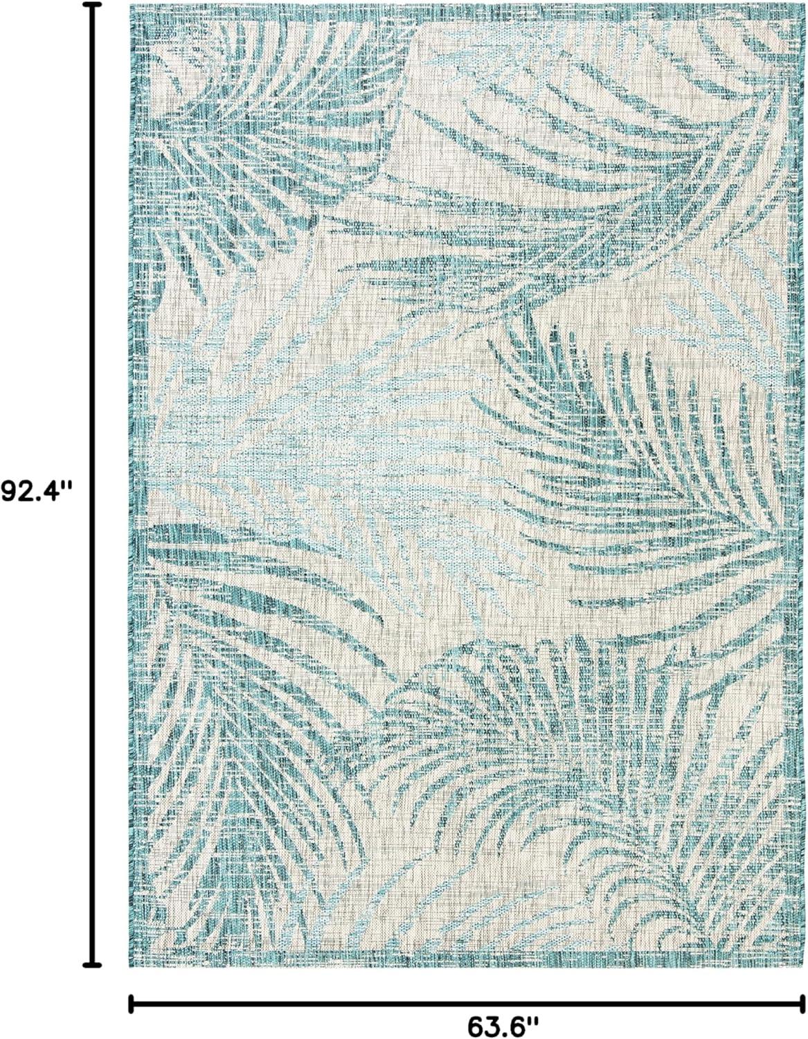 image:imageSAFAVIEH Courtyard Collection 8 x 11 Grey Aqua CY8557 Indoor Outdoor Waterproof Easy Cleaning Patio Backyard Mudroom Area RugGreyAqua