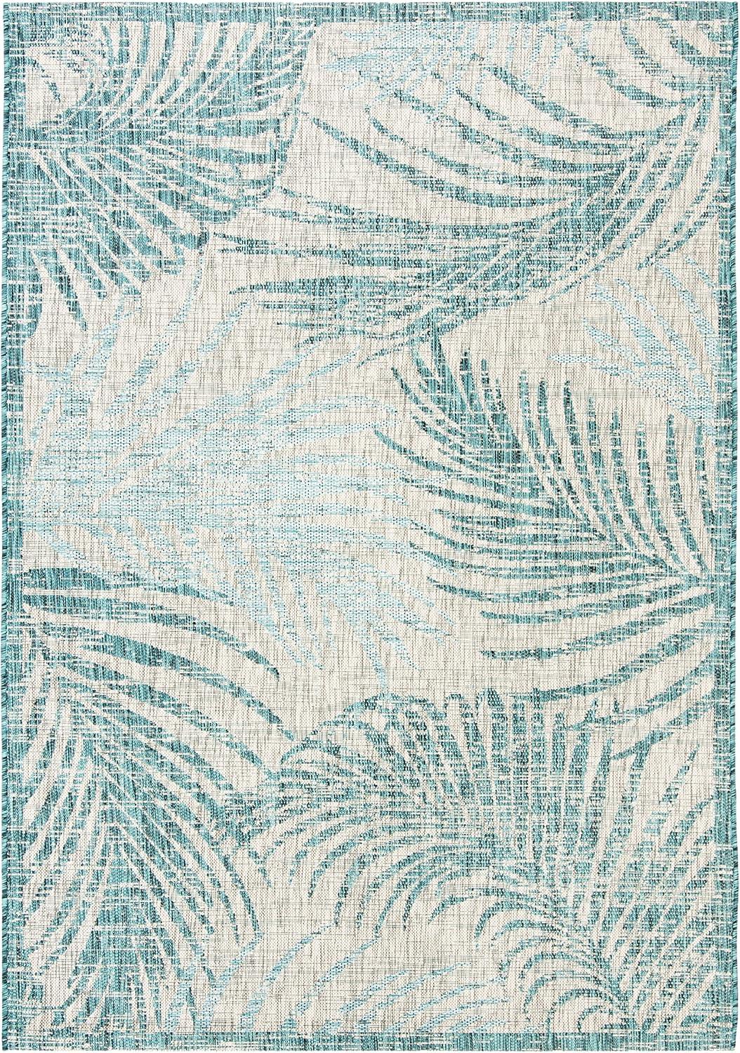 image:imageSAFAVIEH Courtyard Collection 8 x 11 Grey Aqua CY8557 Indoor Outdoor Waterproof Easy Cleaning Patio Backyard Mudroom Area RugGreyAqua