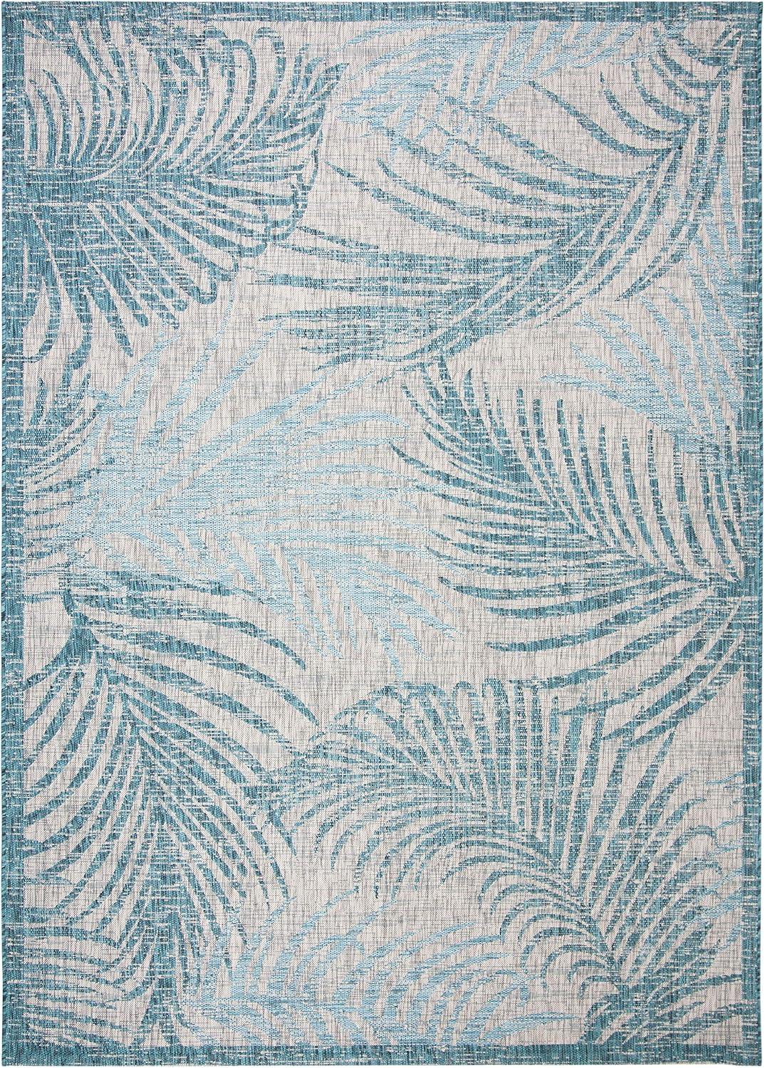 image:imageSAFAVIEH Courtyard Collection 8 x 11 Grey Aqua CY8557 Indoor Outdoor Waterproof Easy Cleaning Patio Backyard Mudroom Area RugGreyAqua