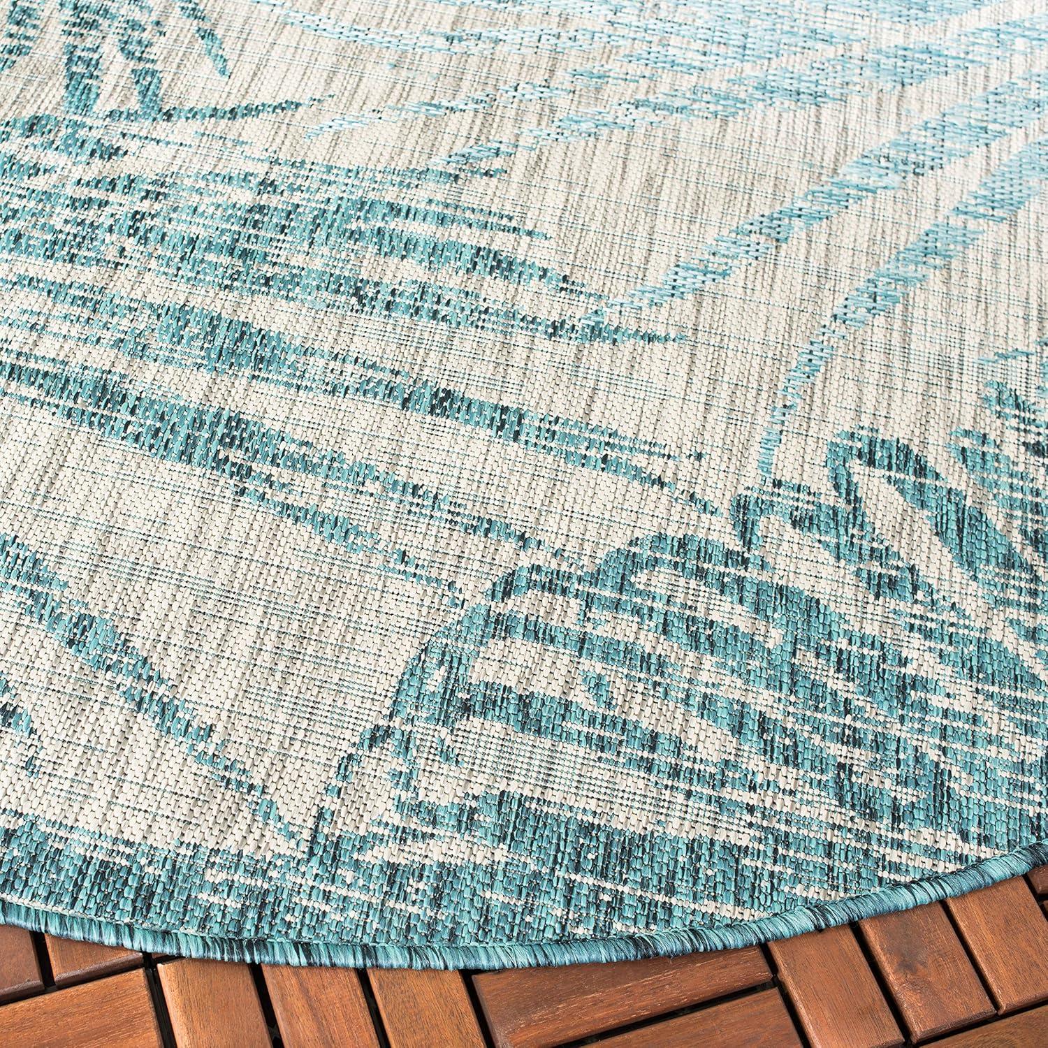 image:imageSAFAVIEH Courtyard Collection 8 x 11 Grey Aqua CY8557 Indoor Outdoor Waterproof Easy Cleaning Patio Backyard Mudroom Area RugGreyAqua
