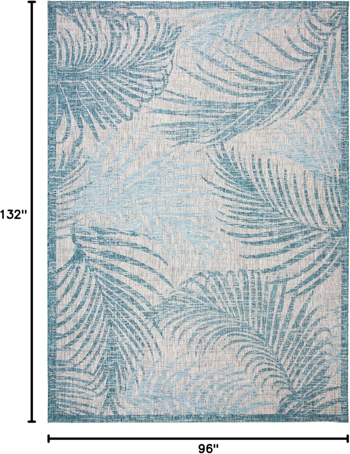 image:imageSAFAVIEH Courtyard Collection 8 x 11 Grey Aqua CY8557 Indoor Outdoor Waterproof Easy Cleaning Patio Backyard Mudroom Area RugGreyAqua