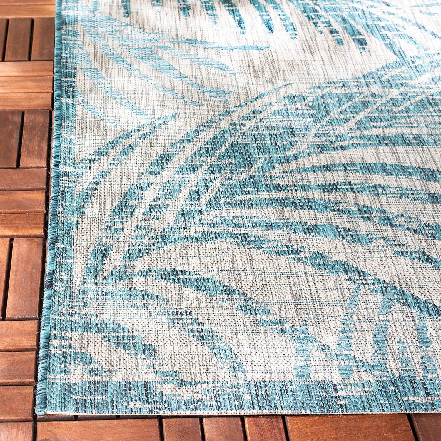 image:imageSAFAVIEH Courtyard Collection 8 x 11 Grey Aqua CY8557 Indoor Outdoor Waterproof Easy Cleaning Patio Backyard Mudroom Area RugGreyAqua