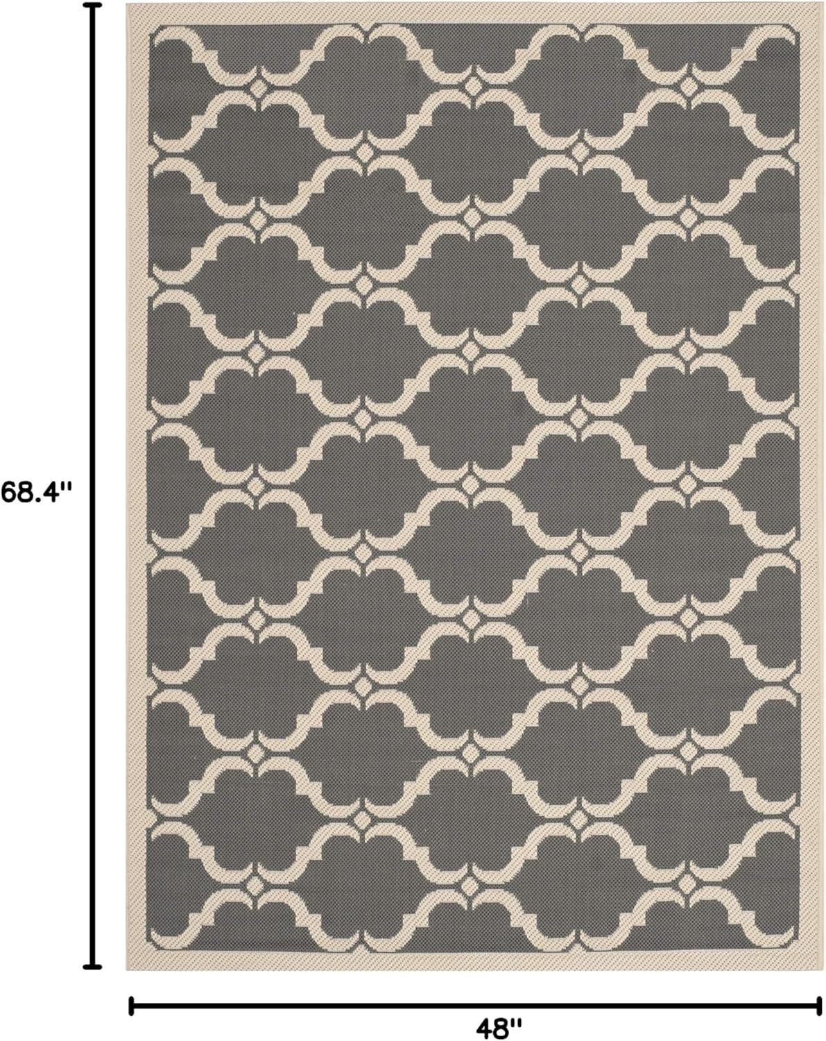 image:imageSAFAVIEH Courtyard Collection 8 x 11 NavyBeige CY6009 Trellis Indoor Outdoor Waterproof EasyCleaning Patio Backyard Mudroom AreaRugAnthraciteBeige