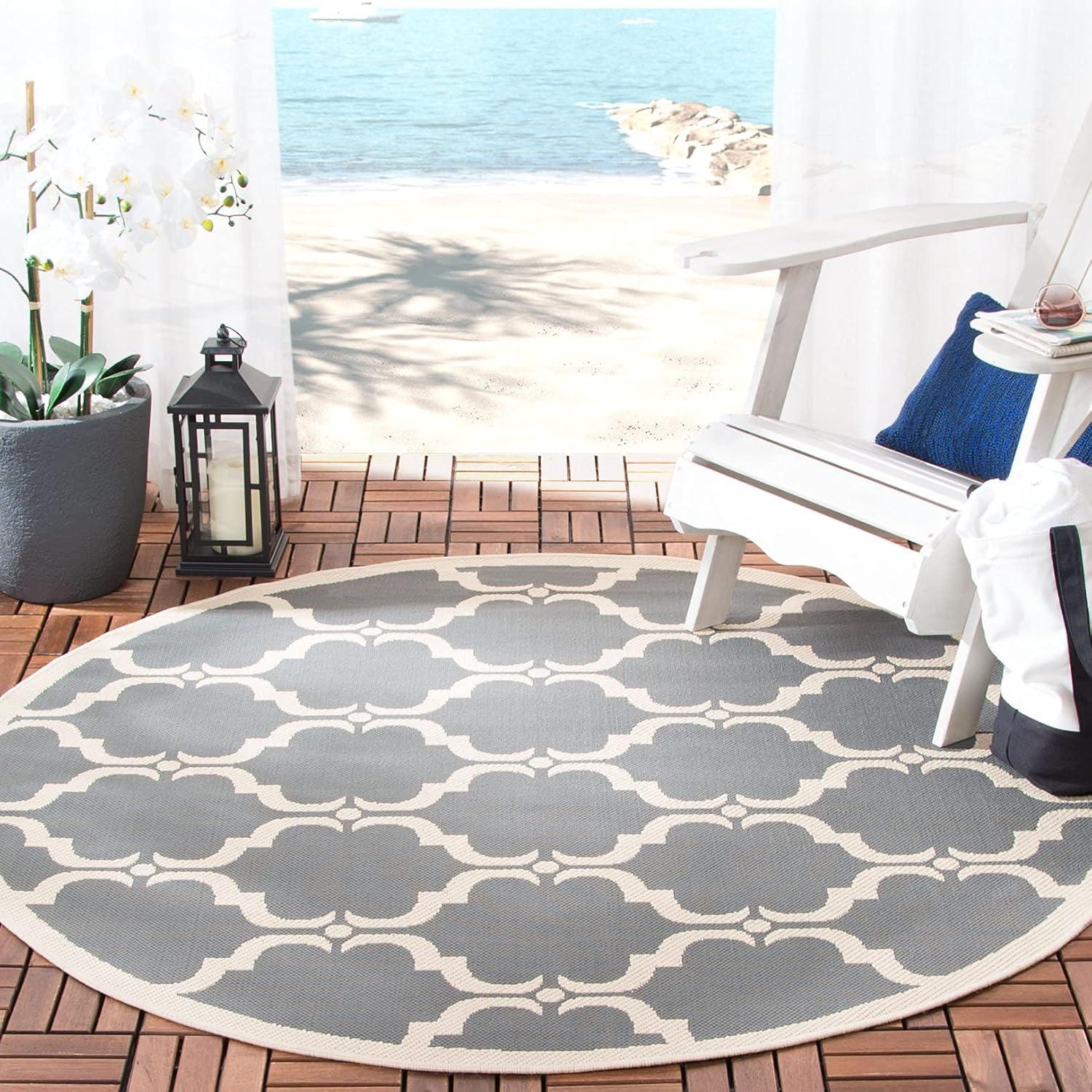 image:imageSAFAVIEH Courtyard Collection 8 x 11 NavyBeige CY6009 Trellis Indoor Outdoor Waterproof EasyCleaning Patio Backyard Mudroom AreaRugAnthraciteBeige