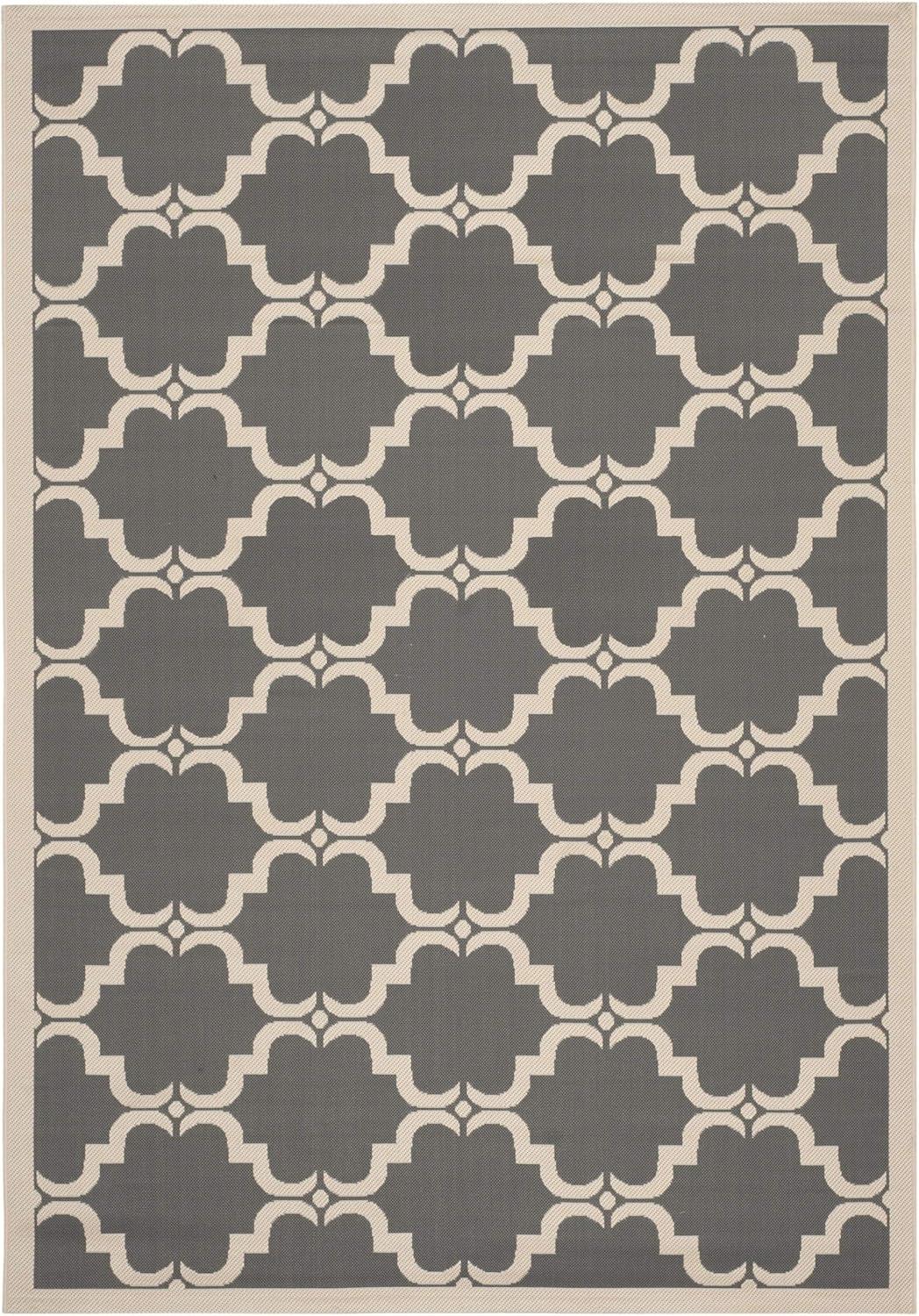 image:imageSAFAVIEH Courtyard Collection 8 x 11 NavyBeige CY6009 Trellis Indoor Outdoor Waterproof EasyCleaning Patio Backyard Mudroom AreaRugAnthraciteBeige