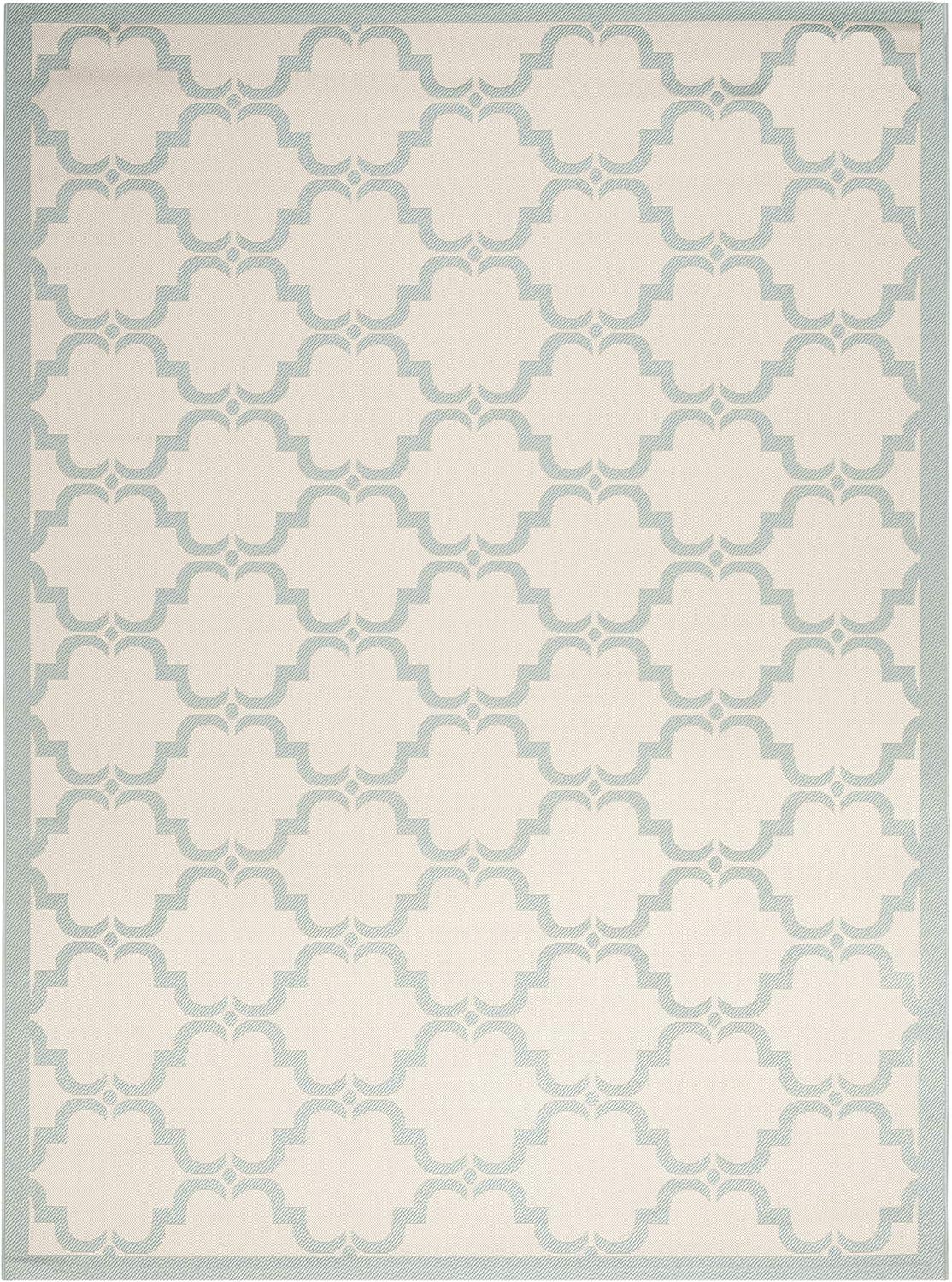 image:imageSAFAVIEH Courtyard Collection 8 x 11 NavyBeige CY6009 Trellis Indoor Outdoor Waterproof EasyCleaning Patio Backyard Mudroom AreaRugBeigeAqua