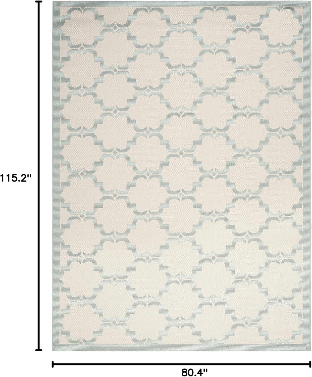 image:imageSAFAVIEH Courtyard Collection 8 x 11 NavyBeige CY6009 Trellis Indoor Outdoor Waterproof EasyCleaning Patio Backyard Mudroom AreaRugBeigeAqua