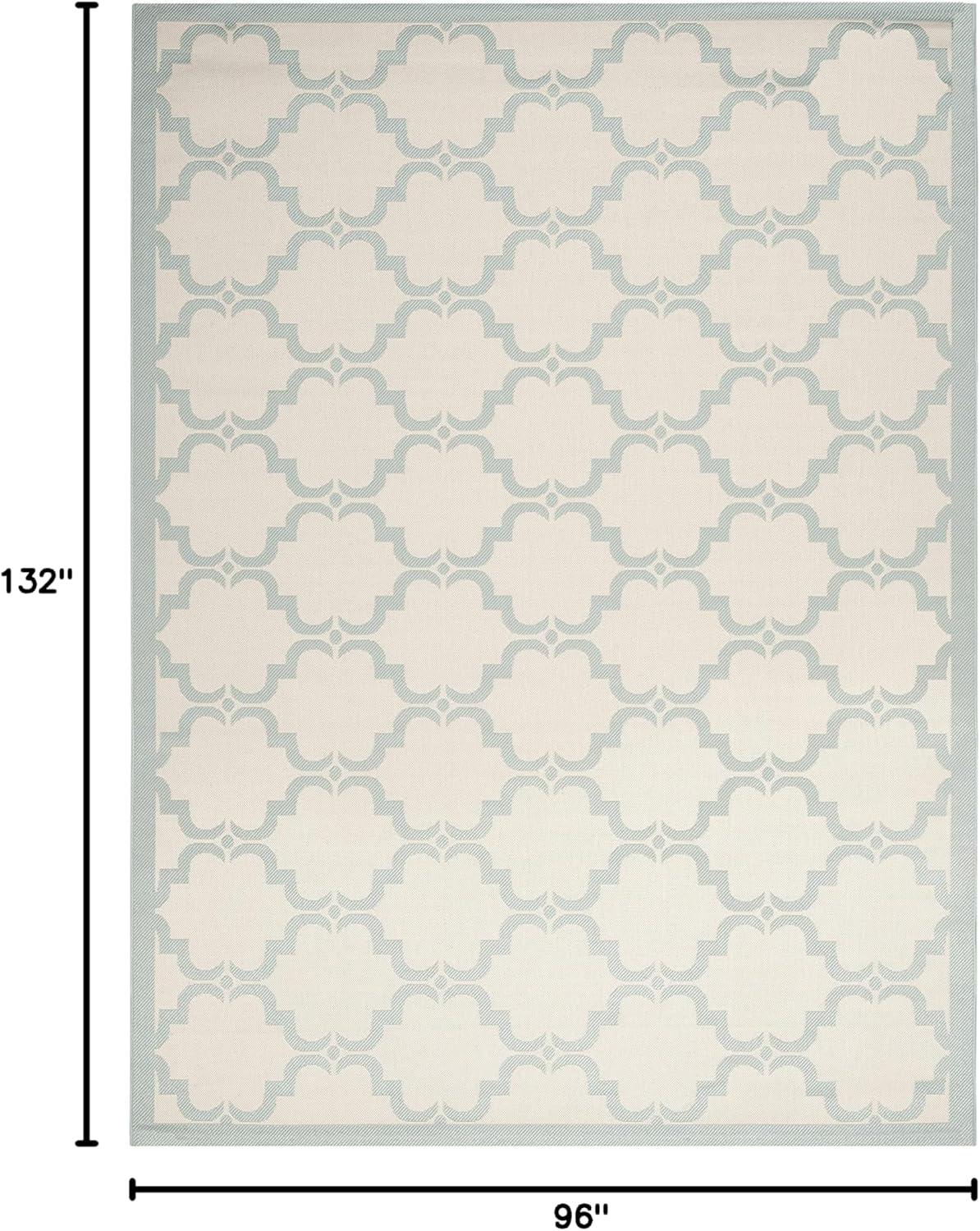 image:imageSAFAVIEH Courtyard Collection 8 x 11 NavyBeige CY6009 Trellis Indoor Outdoor Waterproof EasyCleaning Patio Backyard Mudroom AreaRugBeigeAqua