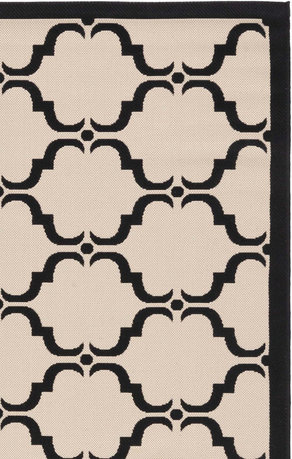 image:imageSAFAVIEH Courtyard Collection 8 x 11 NavyBeige CY6009 Trellis Indoor Outdoor Waterproof EasyCleaning Patio Backyard Mudroom AreaRugBeigeBlack