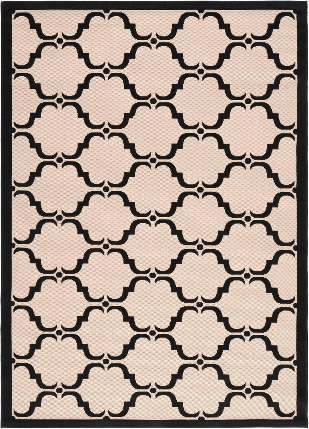 image:imageSAFAVIEH Courtyard Collection 8 x 11 NavyBeige CY6009 Trellis Indoor Outdoor Waterproof EasyCleaning Patio Backyard Mudroom AreaRugBeigeBlack