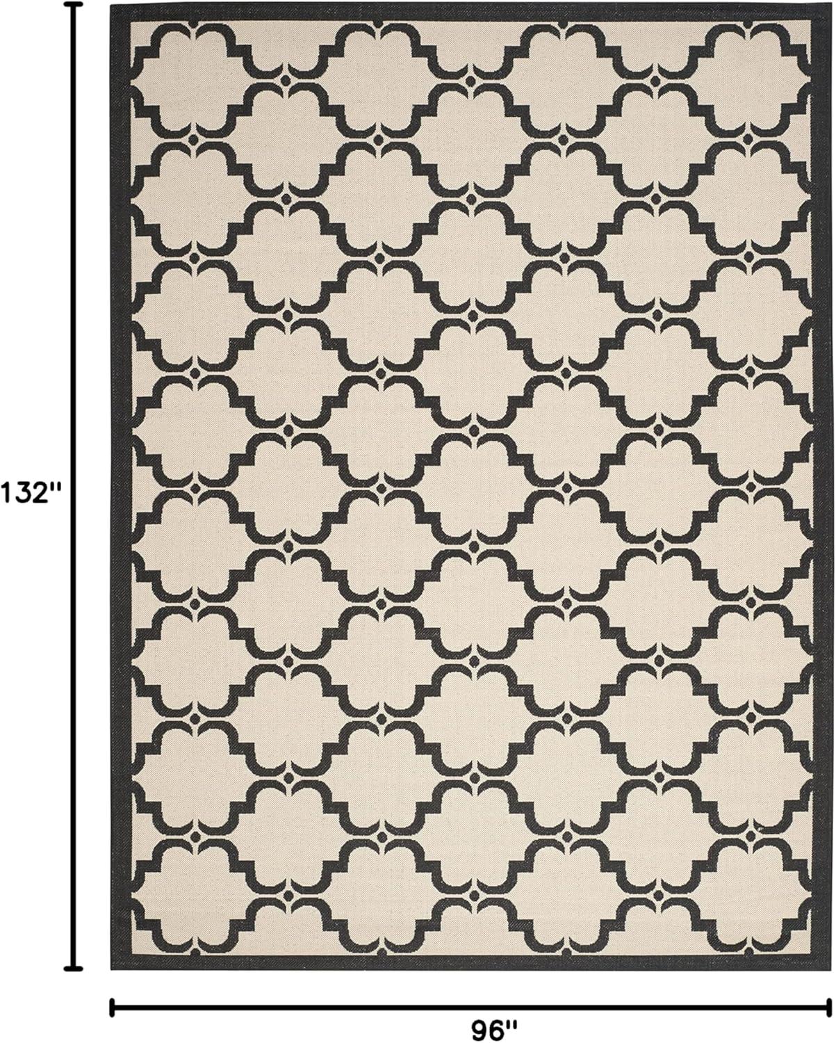 image:imageSAFAVIEH Courtyard Collection 8 x 11 NavyBeige CY6009 Trellis Indoor Outdoor Waterproof EasyCleaning Patio Backyard Mudroom AreaRugBeigeBlack