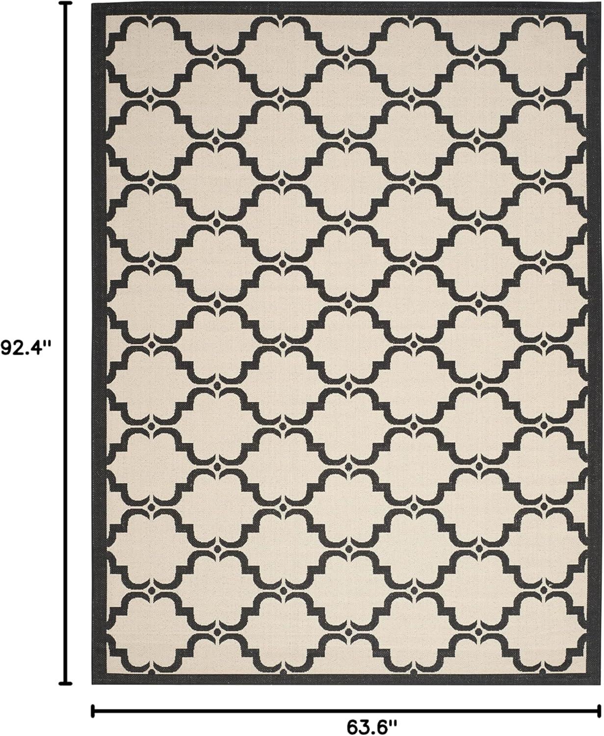 image:imageSAFAVIEH Courtyard Collection 8 x 11 NavyBeige CY6009 Trellis Indoor Outdoor Waterproof EasyCleaning Patio Backyard Mudroom AreaRugBeigeBlack