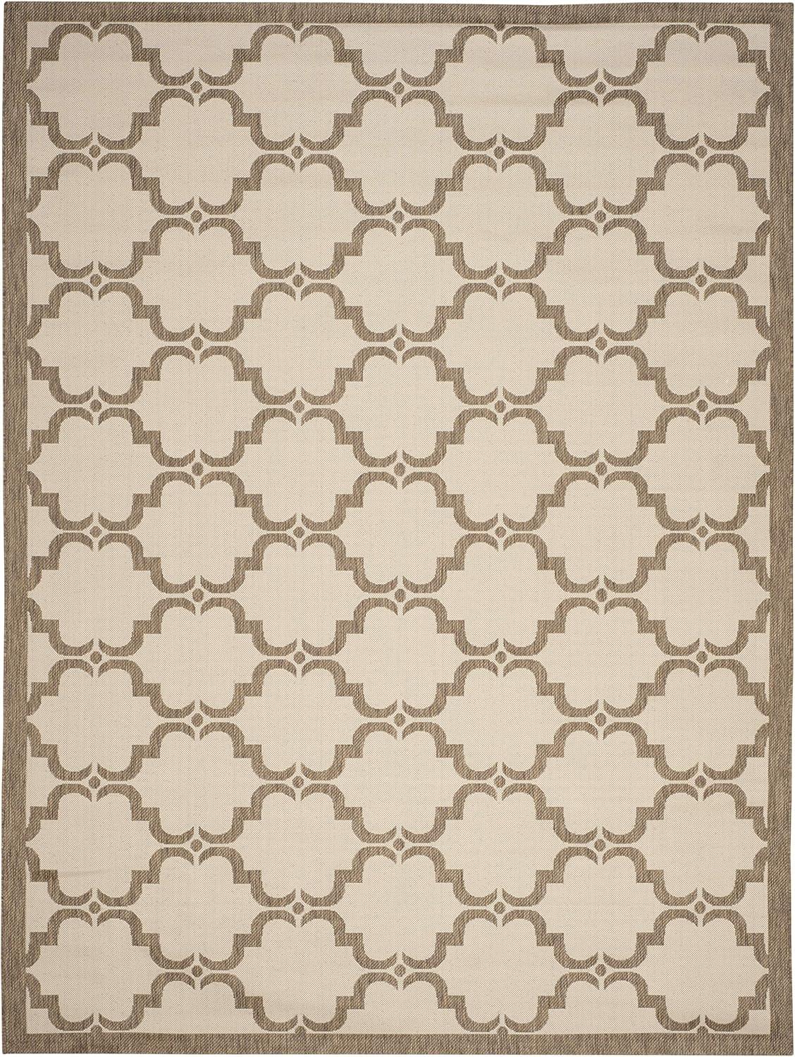 image:imageSAFAVIEH Courtyard Collection 8 x 11 NavyBeige CY6009 Trellis Indoor Outdoor Waterproof EasyCleaning Patio Backyard Mudroom AreaRugBeigeBrown