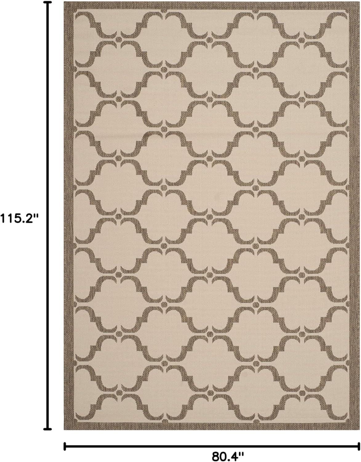 image:imageSAFAVIEH Courtyard Collection 8 x 11 NavyBeige CY6009 Trellis Indoor Outdoor Waterproof EasyCleaning Patio Backyard Mudroom AreaRugBeigeBrown