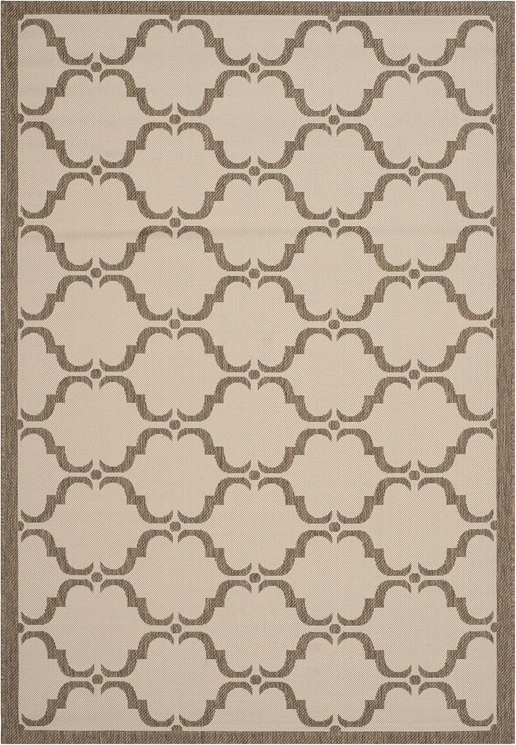 image:imageSAFAVIEH Courtyard Collection 8 x 11 NavyBeige CY6009 Trellis Indoor Outdoor Waterproof EasyCleaning Patio Backyard Mudroom AreaRugBeigeBrown