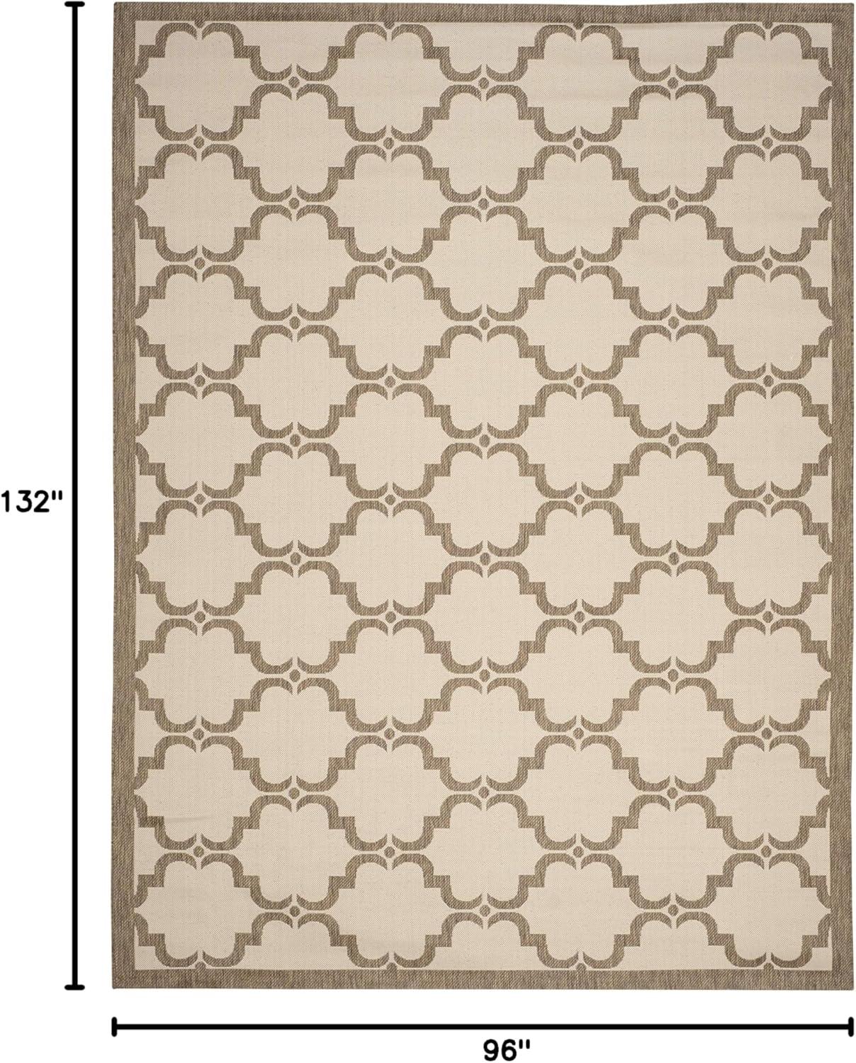 image:imageSAFAVIEH Courtyard Collection 8 x 11 NavyBeige CY6009 Trellis Indoor Outdoor Waterproof EasyCleaning Patio Backyard Mudroom AreaRugBeigeBrown