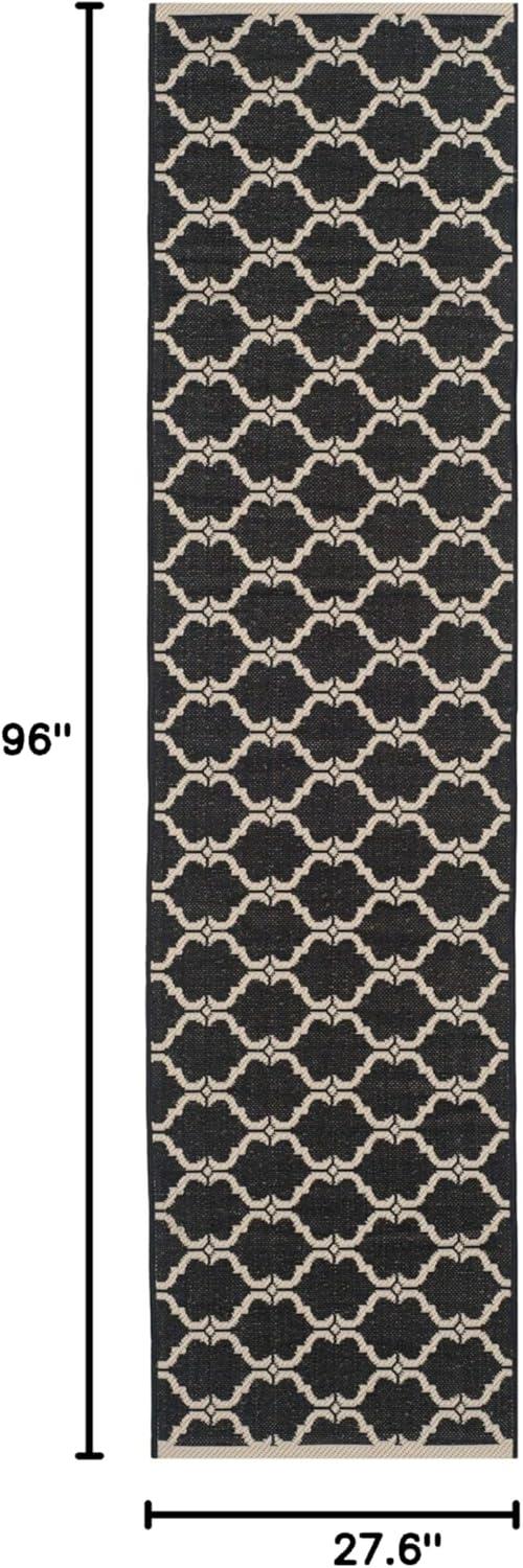 image:imageSAFAVIEH Courtyard Collection 8 x 11 NavyBeige CY6009 Trellis Indoor Outdoor Waterproof EasyCleaning Patio Backyard Mudroom AreaRugBlackBeige