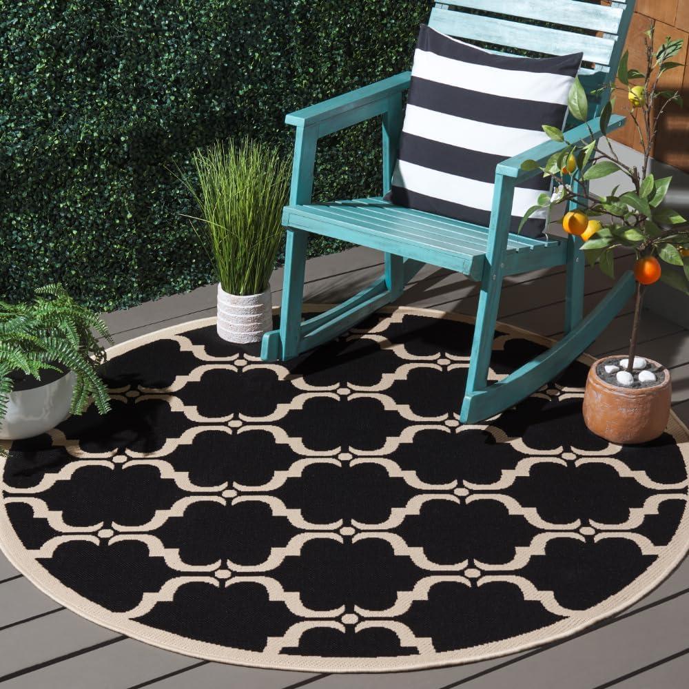 image:imageSAFAVIEH Courtyard Collection 8 x 11 NavyBeige CY6009 Trellis Indoor Outdoor Waterproof EasyCleaning Patio Backyard Mudroom AreaRugBlackBeige