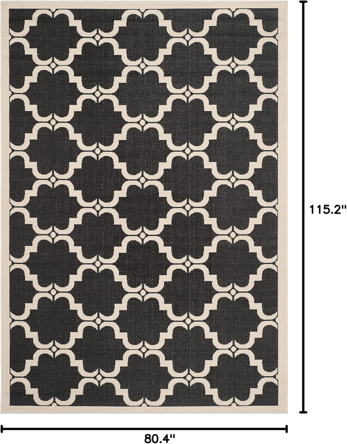 image:imageSAFAVIEH Courtyard Collection 8 x 11 NavyBeige CY6009 Trellis Indoor Outdoor Waterproof EasyCleaning Patio Backyard Mudroom AreaRugBlackBeige