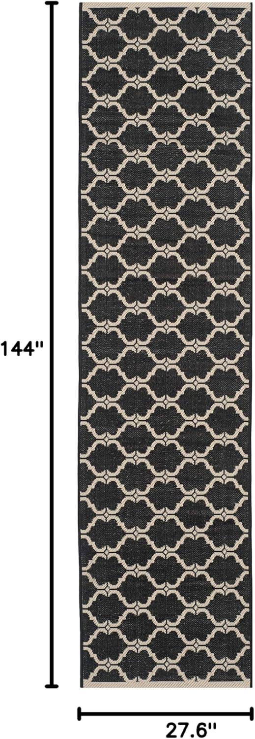 image:imageSAFAVIEH Courtyard Collection 8 x 11 NavyBeige CY6009 Trellis Indoor Outdoor Waterproof EasyCleaning Patio Backyard Mudroom AreaRugBlackBeige