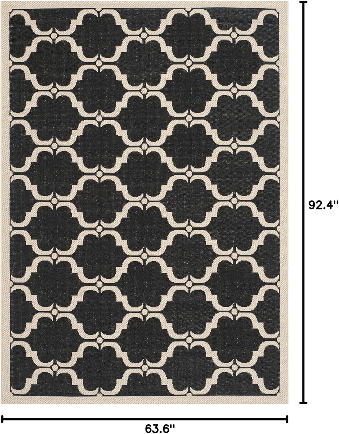 image:imageSAFAVIEH Courtyard Collection 8 x 11 NavyBeige CY6009 Trellis Indoor Outdoor Waterproof EasyCleaning Patio Backyard Mudroom AreaRugBlackBeige