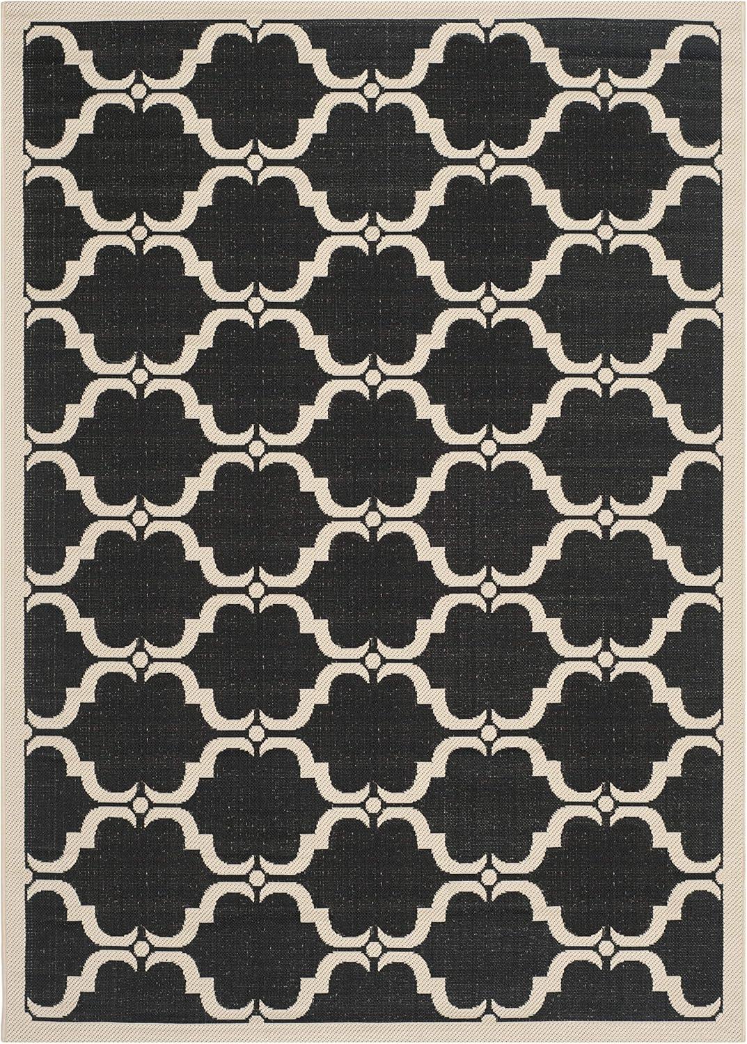 image:imageSAFAVIEH Courtyard Collection 8 x 11 NavyBeige CY6009 Trellis Indoor Outdoor Waterproof EasyCleaning Patio Backyard Mudroom AreaRugBlackBeige