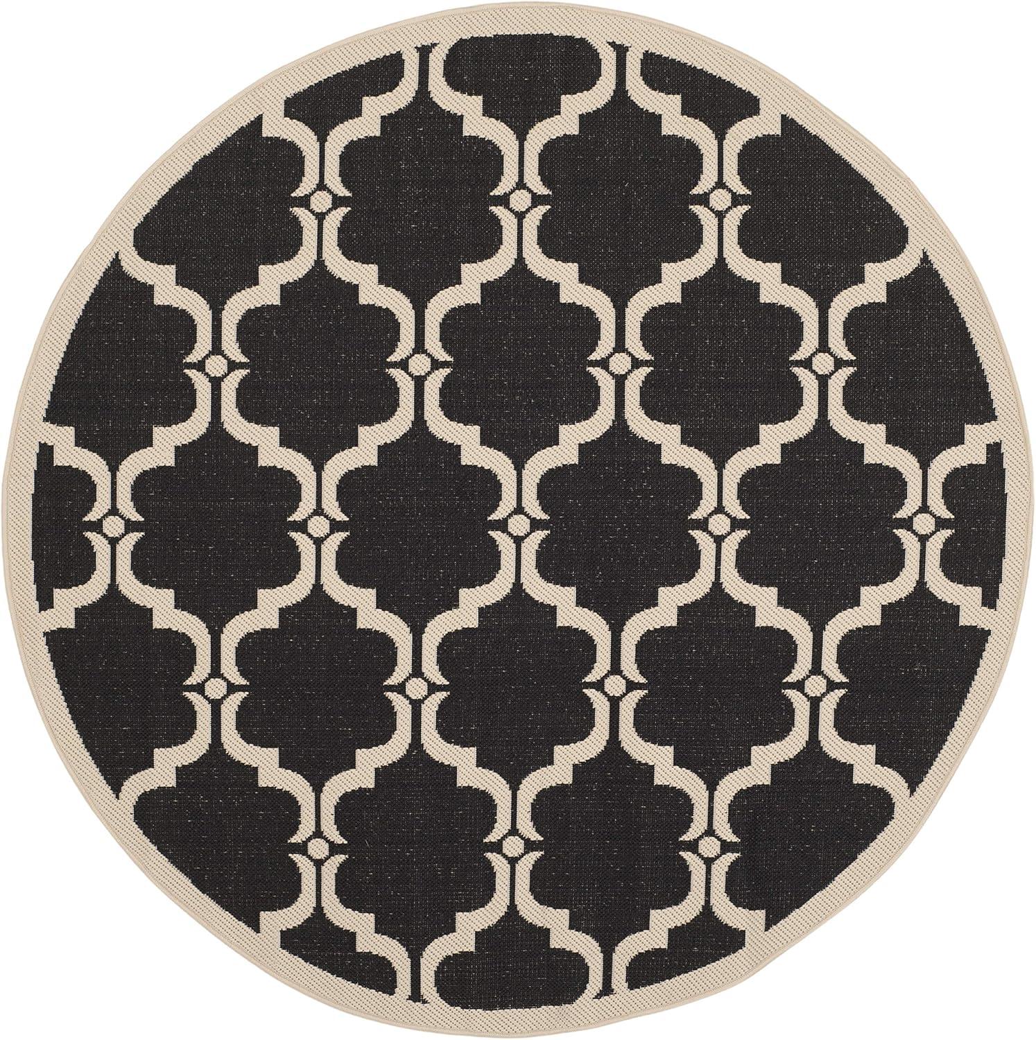 image:imageSAFAVIEH Courtyard Collection 8 x 11 NavyBeige CY6009 Trellis Indoor Outdoor Waterproof EasyCleaning Patio Backyard Mudroom AreaRugBlackBeige
