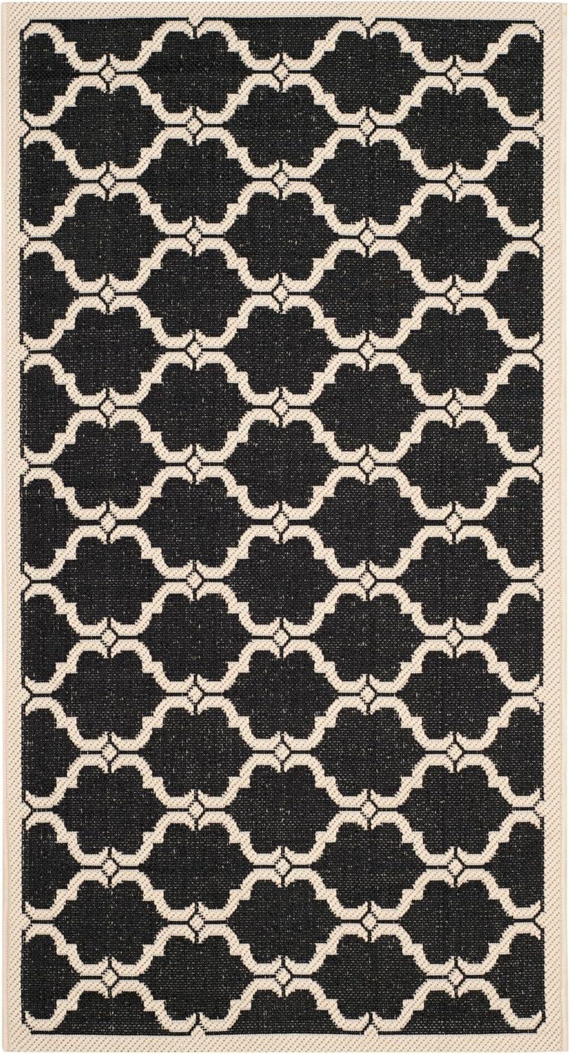 image:imageSAFAVIEH Courtyard Collection 8 x 11 NavyBeige CY6009 Trellis Indoor Outdoor Waterproof EasyCleaning Patio Backyard Mudroom AreaRugBlackBeige
