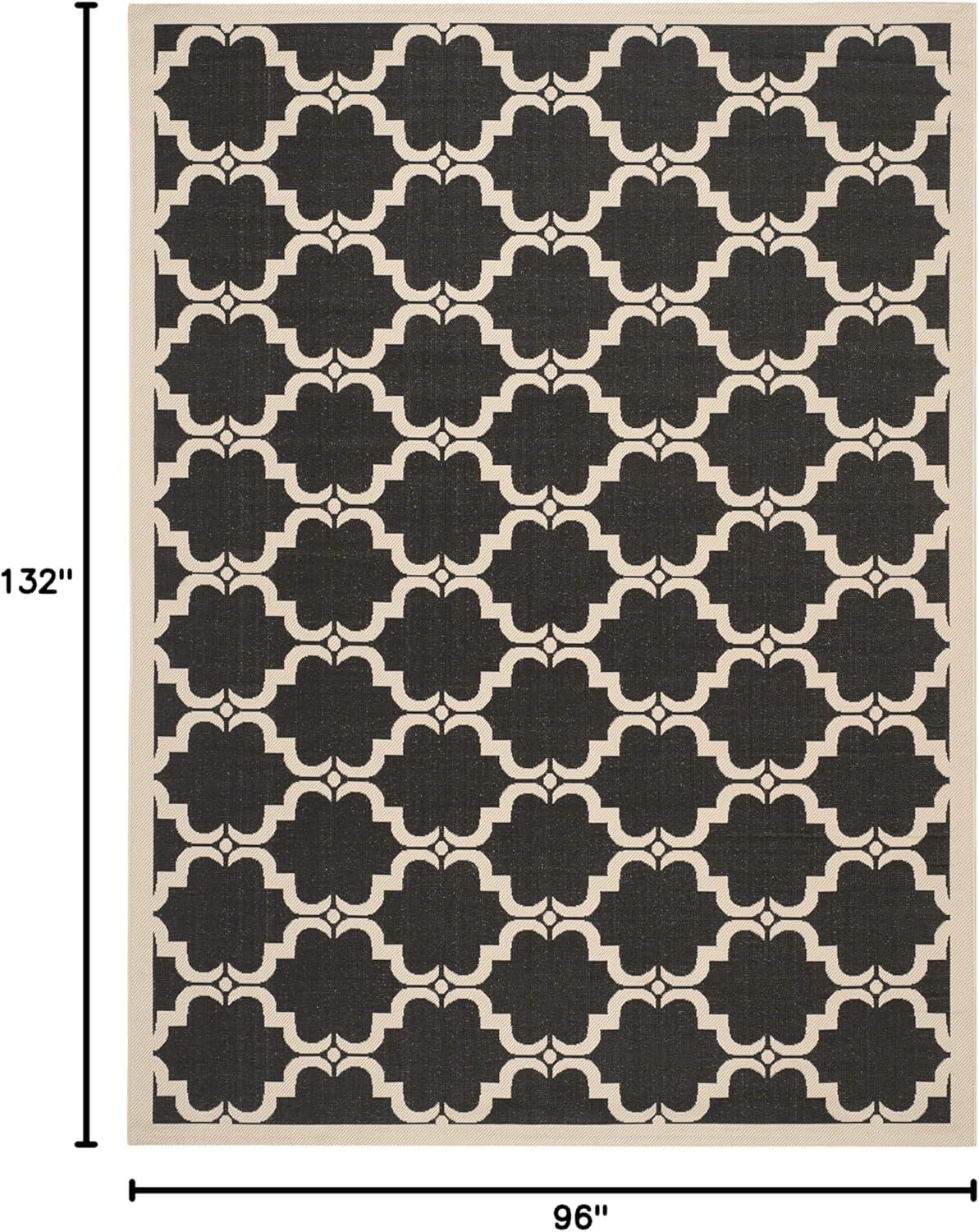 image:imageSAFAVIEH Courtyard Collection 8 x 11 NavyBeige CY6009 Trellis Indoor Outdoor Waterproof EasyCleaning Patio Backyard Mudroom AreaRugBlackBeige