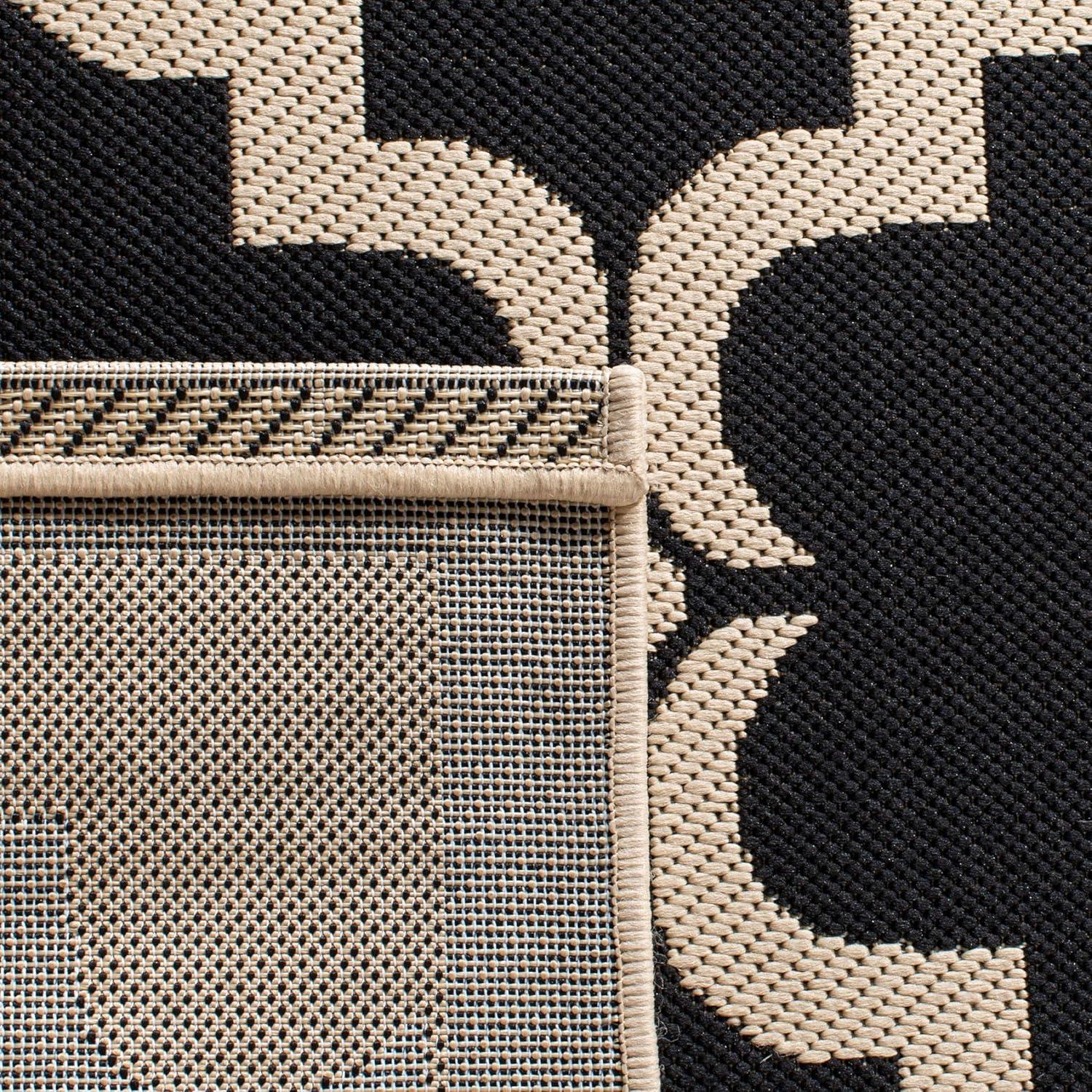 image:imageSAFAVIEH Courtyard Collection 8 x 11 NavyBeige CY6009 Trellis Indoor Outdoor Waterproof EasyCleaning Patio Backyard Mudroom AreaRugBlackBeige