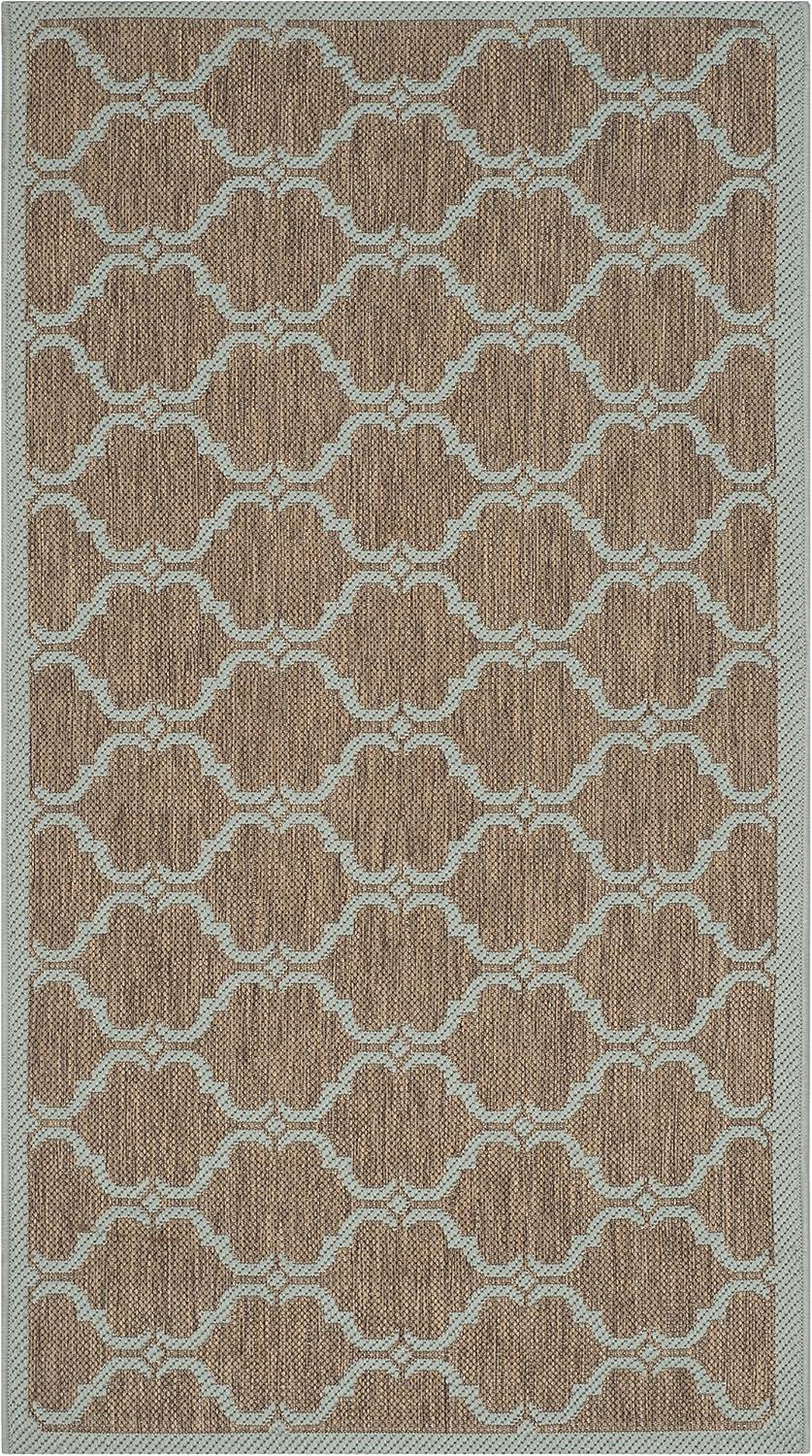 image:imageSAFAVIEH Courtyard Collection 8 x 11 NavyBeige CY6009 Trellis Indoor Outdoor Waterproof EasyCleaning Patio Backyard Mudroom AreaRugBrownAqua