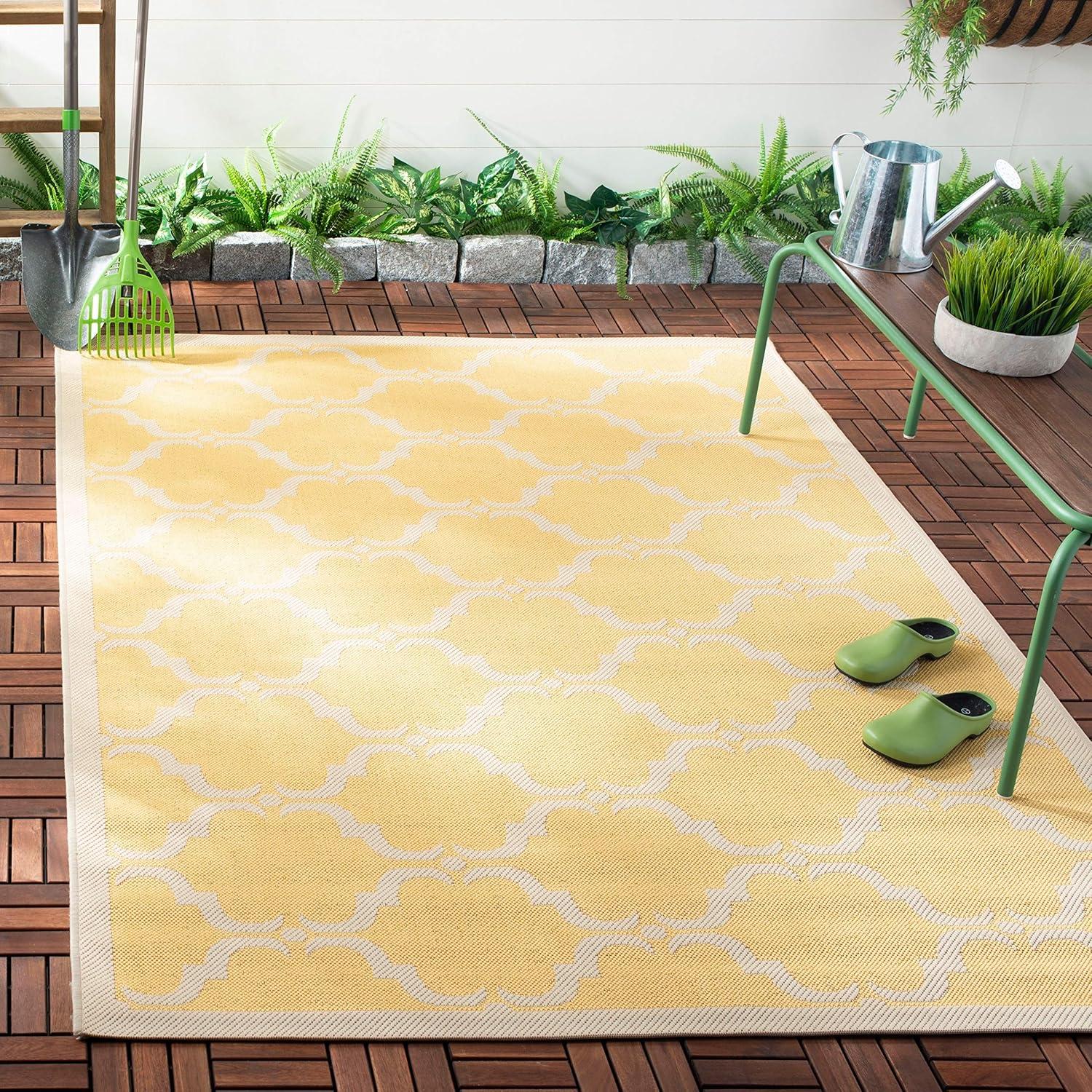 image:imageSAFAVIEH Courtyard Collection 8 x 11 NavyBeige CY6009 Trellis Indoor Outdoor Waterproof EasyCleaning Patio Backyard Mudroom AreaRugBrownAqua