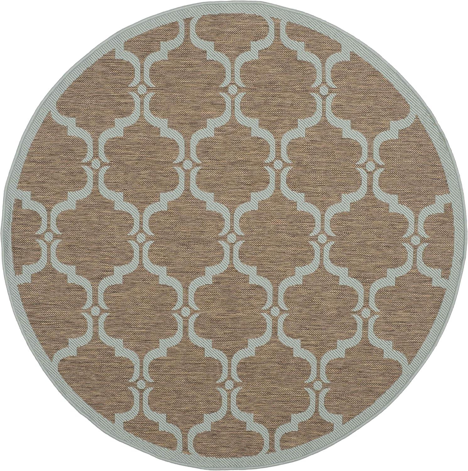 image:imageSAFAVIEH Courtyard Collection 8 x 11 NavyBeige CY6009 Trellis Indoor Outdoor Waterproof EasyCleaning Patio Backyard Mudroom AreaRugBrownAqua