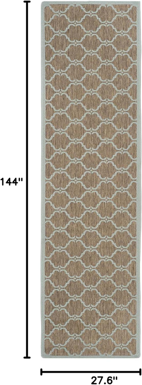image:imageSAFAVIEH Courtyard Collection 8 x 11 NavyBeige CY6009 Trellis Indoor Outdoor Waterproof EasyCleaning Patio Backyard Mudroom AreaRugBrownAqua