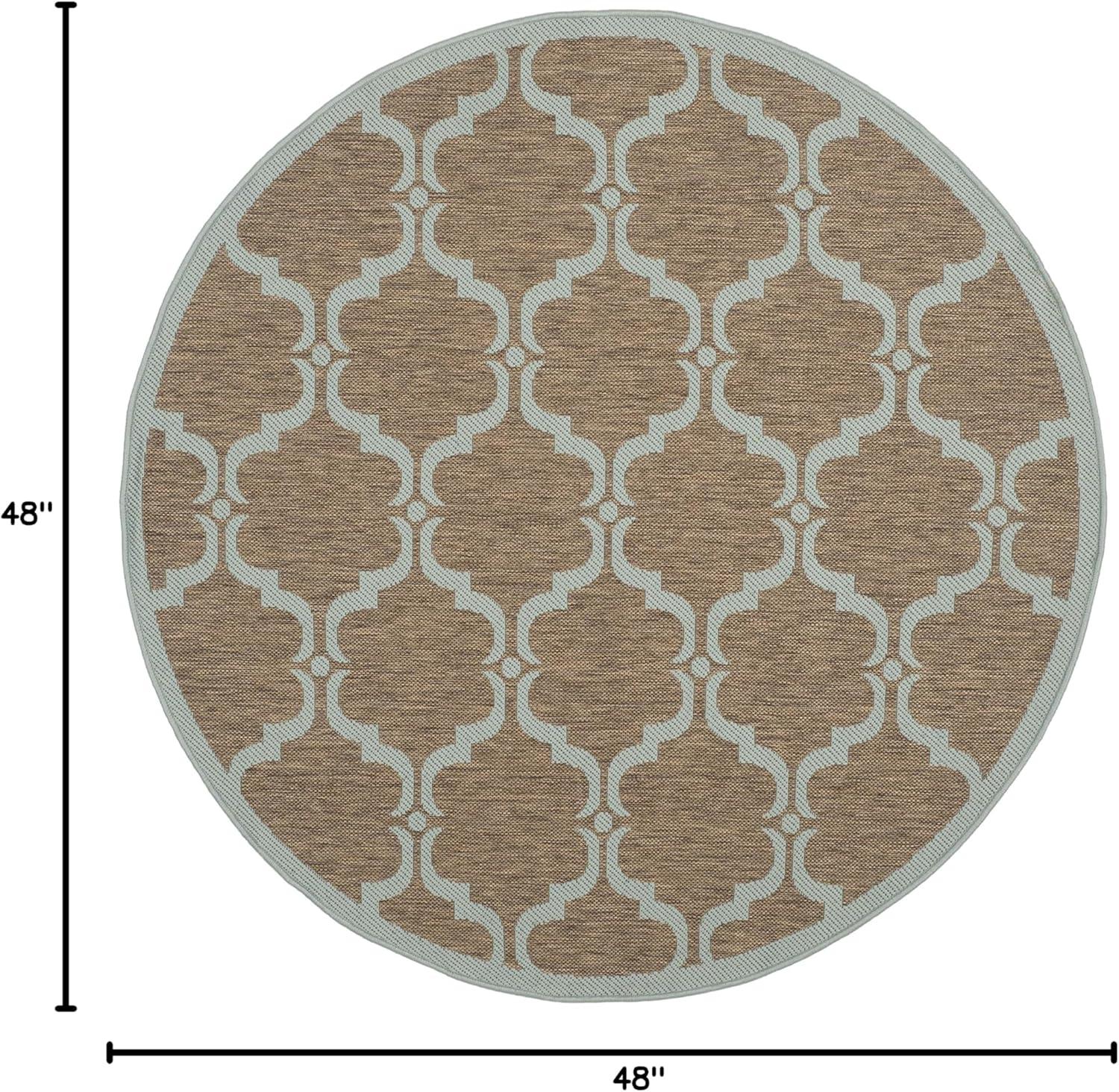 image:imageSAFAVIEH Courtyard Collection 8 x 11 NavyBeige CY6009 Trellis Indoor Outdoor Waterproof EasyCleaning Patio Backyard Mudroom AreaRugBrownAqua