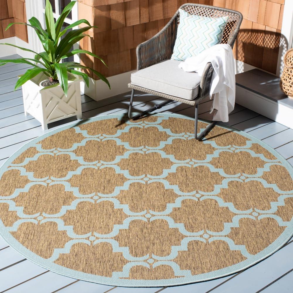 image:imageSAFAVIEH Courtyard Collection 8 x 11 NavyBeige CY6009 Trellis Indoor Outdoor Waterproof EasyCleaning Patio Backyard Mudroom AreaRugBrownAqua