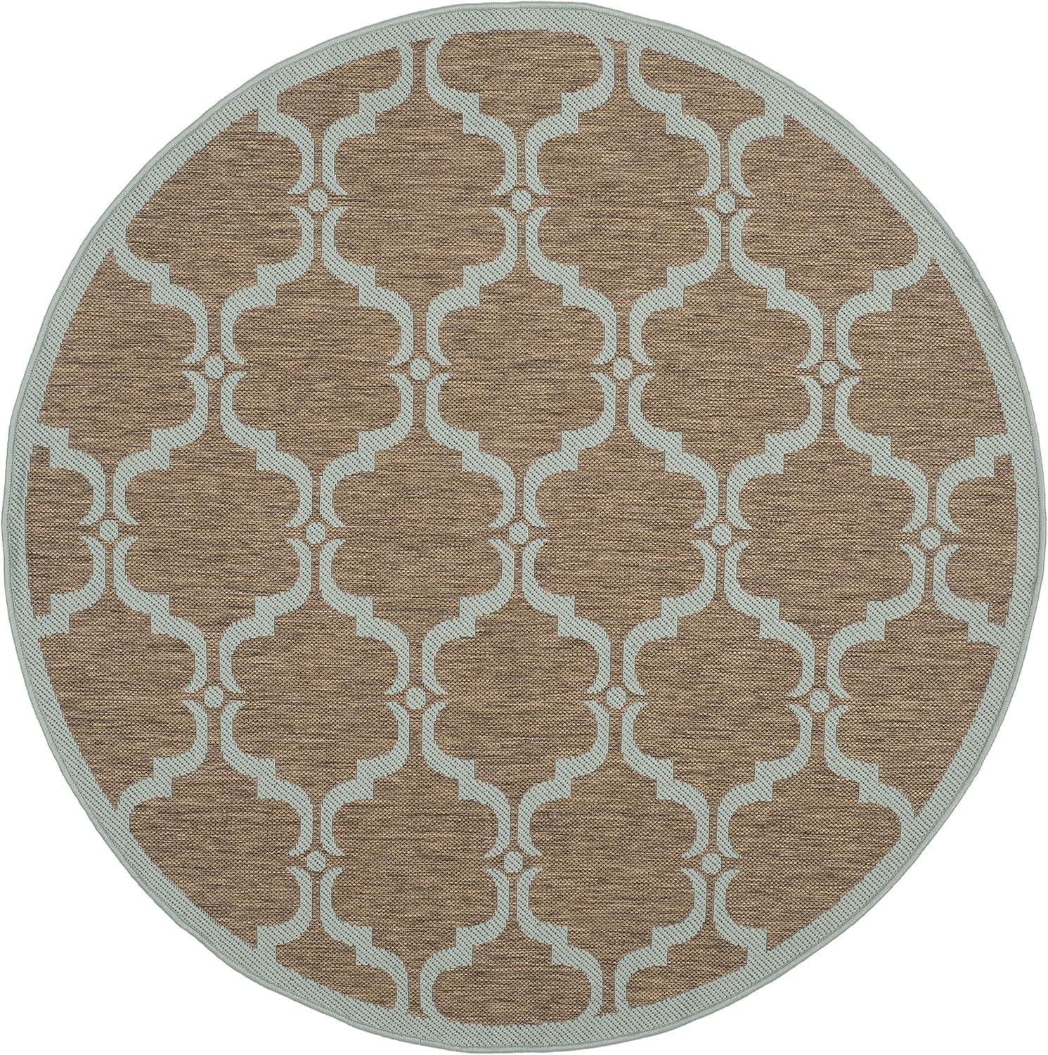 image:imageSAFAVIEH Courtyard Collection 8 x 11 NavyBeige CY6009 Trellis Indoor Outdoor Waterproof EasyCleaning Patio Backyard Mudroom AreaRugBrownAqua