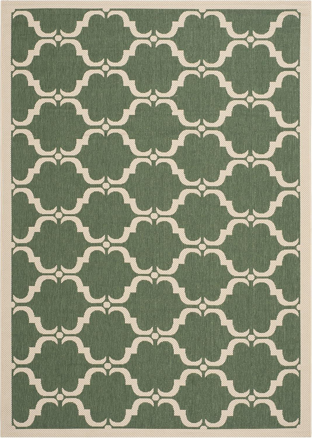 image:imageSAFAVIEH Courtyard Collection 8 x 11 NavyBeige CY6009 Trellis Indoor Outdoor Waterproof EasyCleaning Patio Backyard Mudroom AreaRugDark GreenBeige