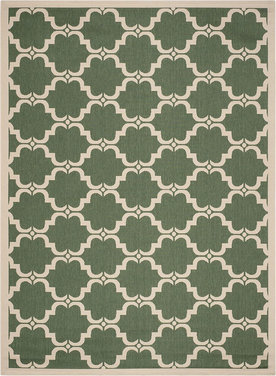 image:imageSAFAVIEH Courtyard Collection 8 x 11 NavyBeige CY6009 Trellis Indoor Outdoor Waterproof EasyCleaning Patio Backyard Mudroom AreaRugDark GreenBeige